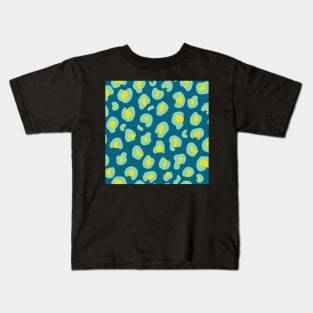 Leopard Print in Peacock Blue Kids T-Shirt